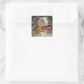 Schattige Aussie Puppy Hondenliefhebber Australian Vierkante Sticker (Tas)