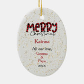 Schattige Aussie Rundvee Hond Kerstmis Holly Keramisch Ornament (Achterkant)