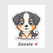 Schattige Aussie Shepherd Puppy – Pastel Kunst Sticker (Vel)