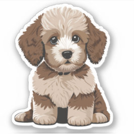Schattige Aussiedoodle Puppy Doodle Dog Vinyl Sticker
