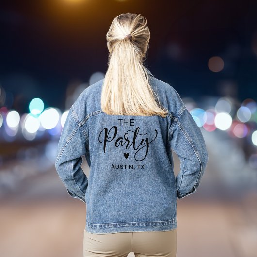 Schattige Austin Bachelorette Party Denim Jacket
