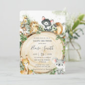 Schattige Australian Animals Wood Greenery Baby sh Kaart (Staand voorkant)