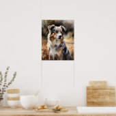 Schattige Australian Shepherd Dog Art Print Poster (Keuken)