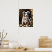 Schattige Australian Shepherd Dog Art Print Poster (Keuken)