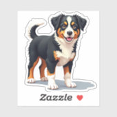 Schattige Australian Shepherd, Furry Whimsy, klein Sticker (Vel)