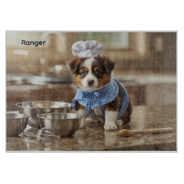 Schattige Australian Shepherd Gepersonaliseerd Snijplank