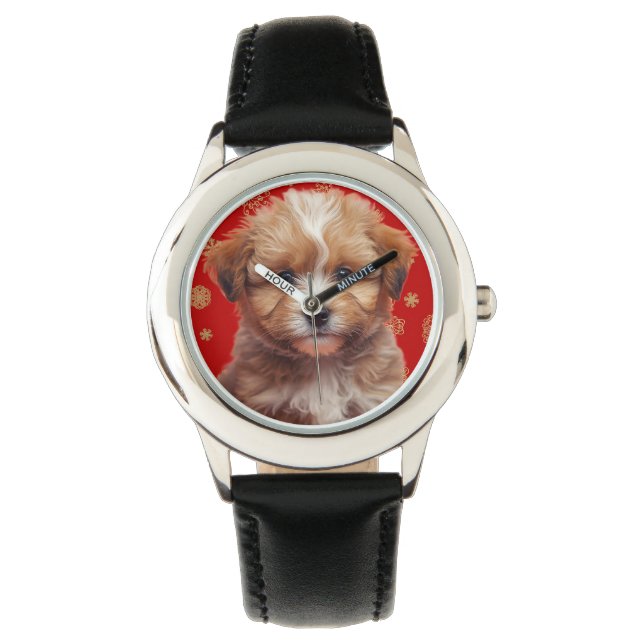Schattige Australian Shepherd Kinder- Horloge (Voorkant)