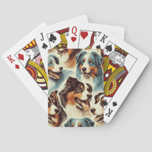 Schattige Australian Shepherd Naadloos Pokerkaarten