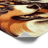 Schattige Australian Shepherd Naadloos Poster (Hoek)