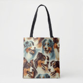 Schattige Australian Shepherd Naadloos Tote Bag (Voorkant)