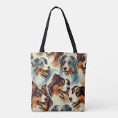 Schattige Australian Shepherd Naadloos Tote Bag (Achterkant)