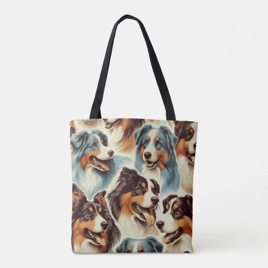 Schattige Australian Shepherd Naadloos Tote Bag (Achterkant)