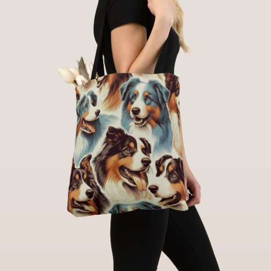Schattige Australian Shepherd Naadloos Tote Bag (Dichtbij)