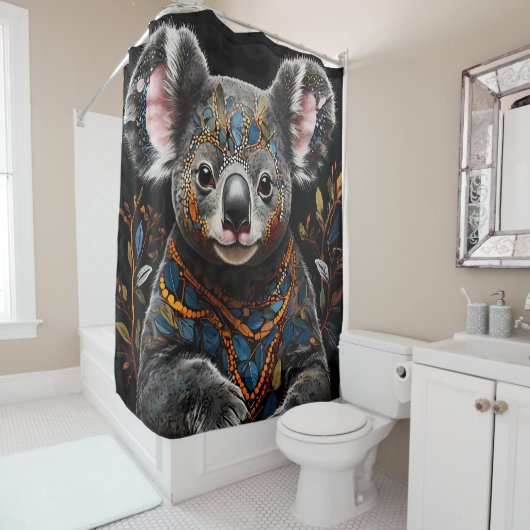 Schattige Australisch Abstract Koala Beer Douchegordijn (In situ)