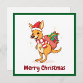 Schattige Australisch dier Kerstman Vrolijk Kerstf Feestdagenkaart (Voorkant / Achterkant)