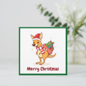 Schattige Australisch dier Kerstman Vrolijk Kerstf Feestdagenkaart (Staand voorkant)