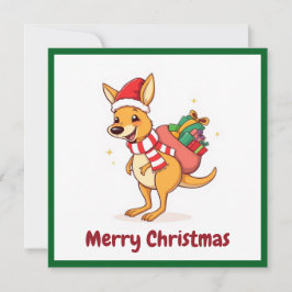 Schattige Australisch dier Kerstman Vrolijk Kerstf Feestdagenkaart