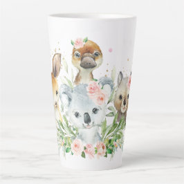 Schattige Australische dieren Roze Floral Koala  Latte Mok