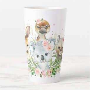 Schattige Australische dieren Roze Floral Koala  Latte Mok