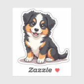 Schattige Australische Herder Puppy – Grote Ogen Sticker (Vel)