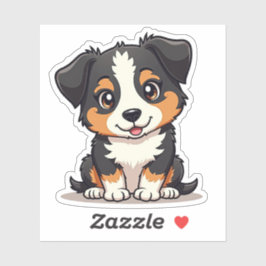 Schattige Australische Herder Puppy – Grote Ogen Sticker