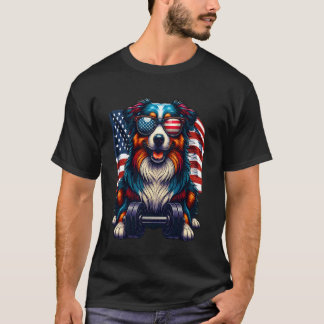 Schattige Australische Herdershond Bodybuilder Ame T-shirt