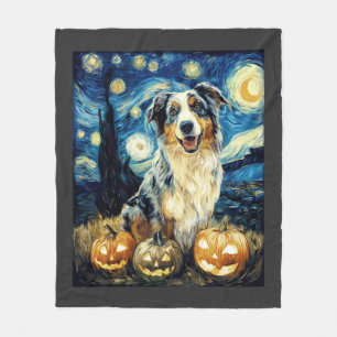 Schattige Australische Herdershond Halloween Jack Fleece Deken
