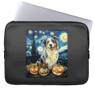 Schattige Australische Herdershond Halloween Jack Laptop Sleeve