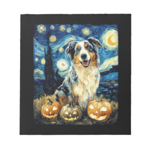 Schattige Australische Herdershond Halloween Jack Notitieblok