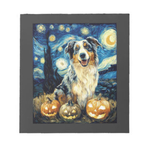 Schattige Australische Herdershond Halloween Jack  Notitieblok