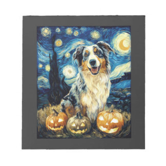 Schattige Australische Herdershond Halloween Jack Notitieblok