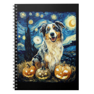 Schattige Australische Herdershond Halloween Jack Notitieboek