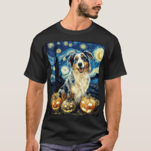 Schattige Australische Herdershond Halloween Jack T-shirt