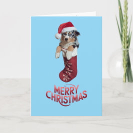Schattige Australische Herdershond Kerst Kaart