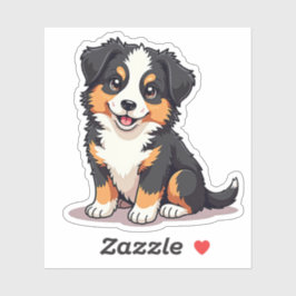 Schattige Australische Herdershond Puppy – Grote O Sticker
