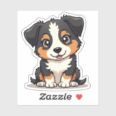 Schattige Australische Herdershond Puppy – Grote O Sticker (Vel)