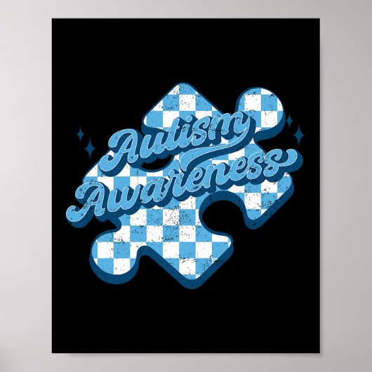 Schattige Autisme Bewustzijn Puzzel Autisme Mam Pa Poster (Voorkant)