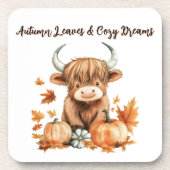 Schattige Autumn Highland Koe Bier Onderzetter (Voorkant)