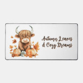 Schattige Autumn Highland Koe Bureaumat (Voorkant)