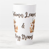 Schattige Autumn Highland Koe Latte Mok (Voorkant)
