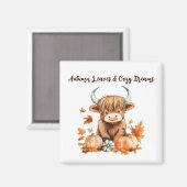 Schattige Autumn Highland Koe Magneet (Voorkant / Achterkant)