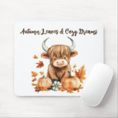 Schattige Autumn Highland Koe Muismat (Met muis)