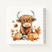 Schattige Autumn Highland Koe Notitieboek (Achterkant)