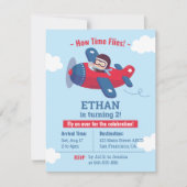 Schattige Aviator Piloot Vliegtuig Jongens Verjaar Kaart (Voorkant)