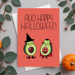 Schattige Avocado Halloween Non-foto Feestdagenkaart