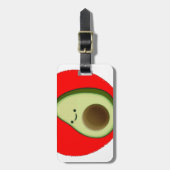 Schattige Avocado In Rode Hart Bagagelabel (Voorkant verticaal)