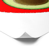 Schattige Avocado In Rode Hart Poster (Hoek)