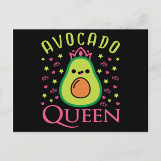 Schattige Avocado Koningin met Hart Keto Meisje Ko Briefkaart