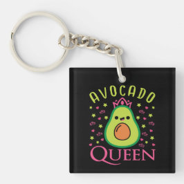 Schattige Avocado Koningin met Hart Keto Meisje Ko Sleutelhanger