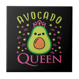 Schattige Avocado Koningin met Hart Keto Meisje Ko Tegeltje